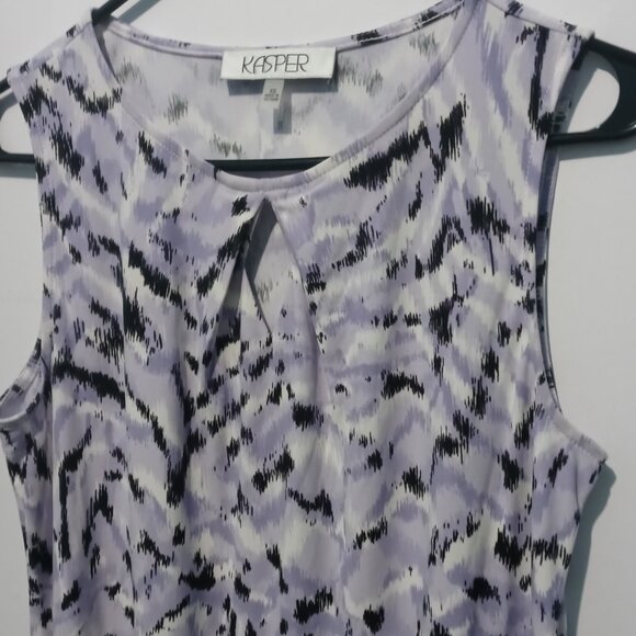 KASPER Women's Purple Print Stretch Sleeveless Blouse Size XS - Picture 4 of 8